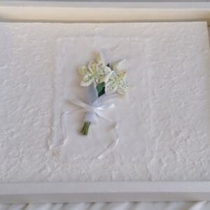 Wedding or  Quincenera Guest Book Handmade Mulberry Paper, Tiger Lilies